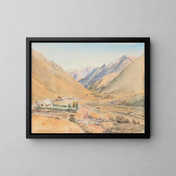 Station Benmore près de Porters Pass - Nicholas Chevalier — kehystetty taideteos seinällä