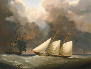 Le match des mille guinées entre la brigantin Water Witch d'Henry Bradley et le schooner Galatea de Lord Belfast - Nicholas Matthew Condy — näkymä teoksesta
