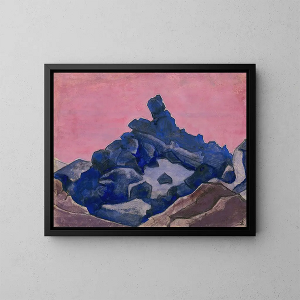 Cliff bleu - Nicholas Roerich — kehystetty taideteos seinällä
