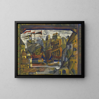 Sadkon Novgorodin markkinat - Nicholas Roerich — kehystetty taideteos seinällä