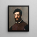 Portrait d'un jeune homme barbu avec un chapeau noir - Niccolò dell'Abate — kehystetty taideteos seinällä
