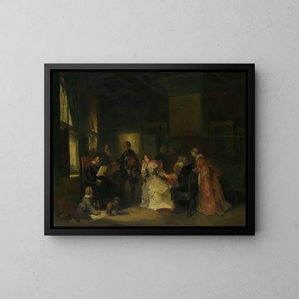 Historiallinen maalaus Guillaume the Taciturne - Nicolaas Pieneman — kehystetty taideteos seinällä
