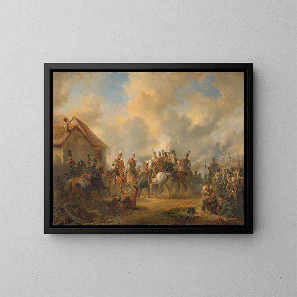 La bataille de Bautersem pendant la campagne des Dix Jours - Nicolaas Pieneman — kehystetty taideteos seinällä