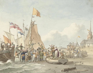Saapuminen prinssi Willem Frederik Scheveningeniin, 30. marraskuuta 1813 - Nicolaes Lodewick Penning — näkymä teoksesta