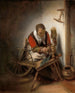 De spinster - Nicolaes Maes — näkymä teoksesta