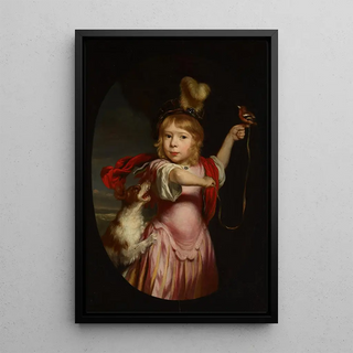 Nicolaes Maes - Portrait of a Boy in Classical Dress with a Bullfinch and Spaniel.webp