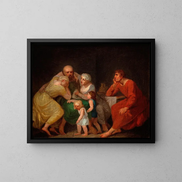 Hyvästijättökohtaus - Nicolai Abildgaard — kehystetty taideteos seinällä