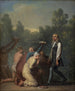 Niels Klim receives homage from the Quamites - Nicolai Abildgaard — näkymä teoksesta