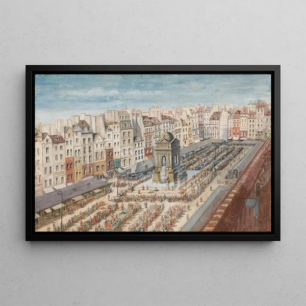 Nicolas Bazin - La place et la fontaine des Innocents avant la construction des Halles centrales.webp