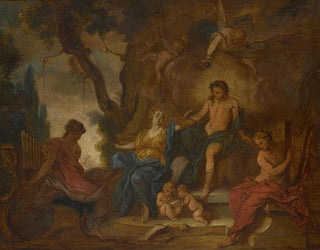 Apollon ja muusat - Nicolas Bertin — näkymä teoksesta