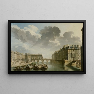 Nicolas JeanBaptiste Raguenet - Le Quai des Ormes actuel quai de lHtel de Ville le pont Marie et lle SaintLouis.webp