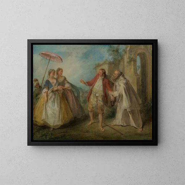 Veljekset Philippe'n hanhet - Nicolas Lancret — kehystetty taideteos seinällä