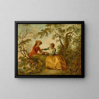 Le Nid d'oiseaux - Nicolas Lancret — kehystetty taideteos seinällä
