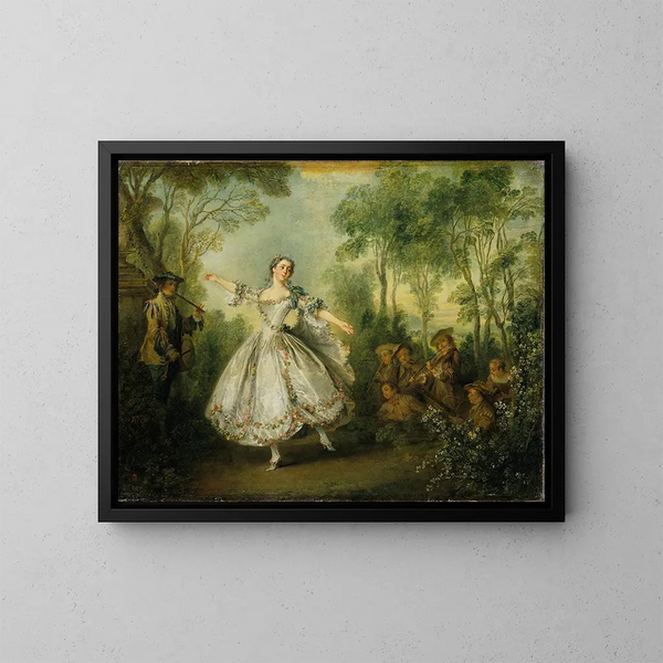 Mademoiselle de Camargo - Nicolas Lancret — kehystetty taideteos seinällä