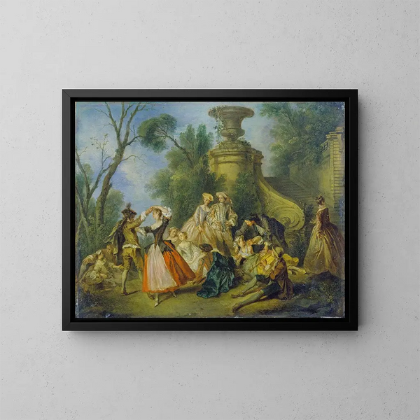 Fêtes pastorales - Nicolas Lancret — kehystetty taideteos seinällä