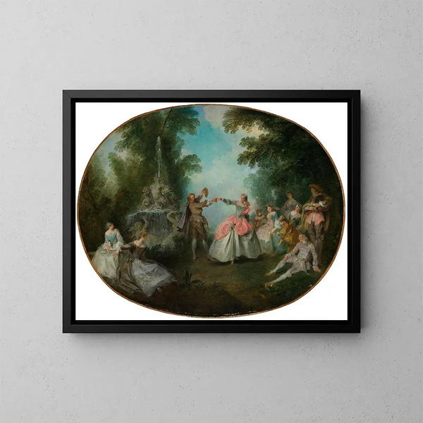 Le menuet - Nicolas Lancret — kehystetty taideteos seinällä