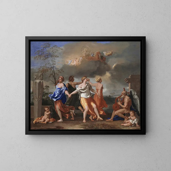 Tanssi aikakauden sävelissä - Nicolas Poussin — kehystetty taideteos seinällä