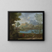 Maisema rauhallisuudella - Nicolas Poussin — kehystetty taideteos seinällä