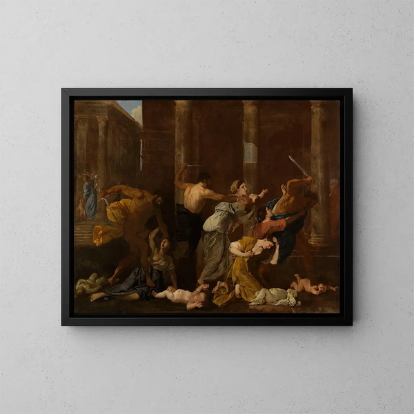 Le Massacre des Innocents - Nicolas Poussin — kehystetty taideteos seinällä