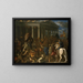 Tuho ja ryöstö Jerusalemin temppelistä - Nicolas Poussin — kehystetty taideteos seinällä