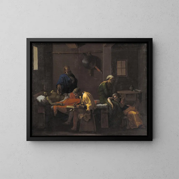 Le Testament d'Eudamidas - Nicolas Poussin — kehystetty taideteos seinällä