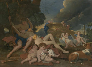 Venus ja Adonis - Nicolas Poussin — näkymä teoksesta