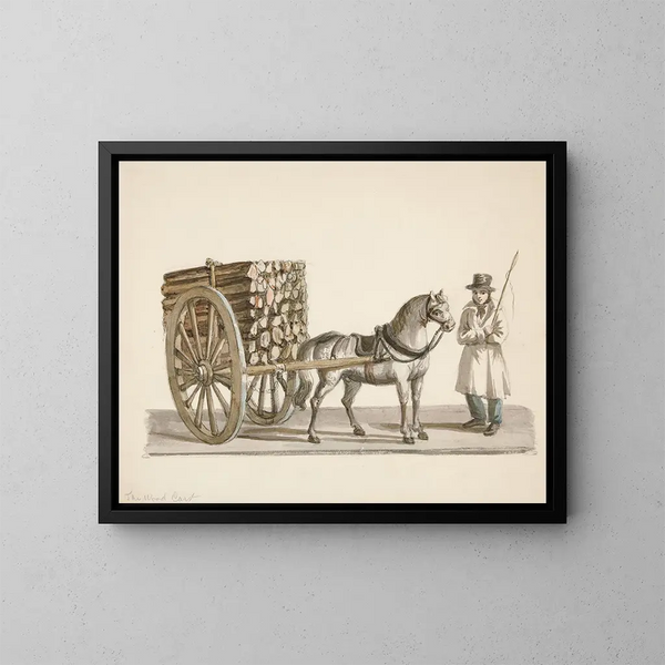 Le Chariot en bois - Nicolino Calyo — kehystetty taideteos seinällä
