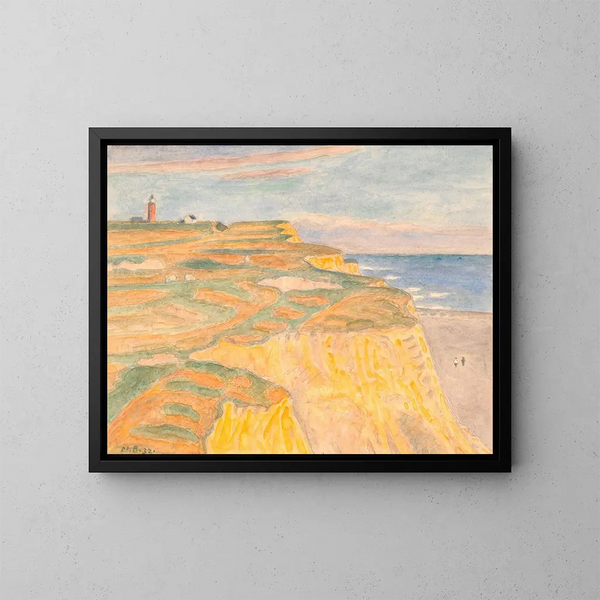 Les falaises et le phare de Bovbjerg - Niels Bjerre — kehystetty taideteos seinällä