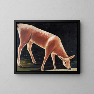 Niko Pirosmani - Roe deer drinking from a stream.webp