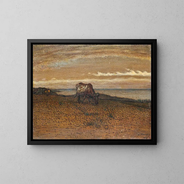 Prairie au bord de la mer - Nils Kreuger — kehystetty taideteos seinällä