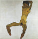 Nu-mies istuva autoportrait Maalaus - Egon Schiele — näkymä teoksesta
