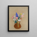 Bouquet de fleurs dans un vase en argile marron - Odilon Redon — kehystetty taideteos seinällä