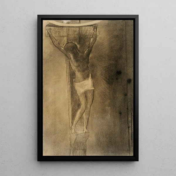 Ristiinnaulitseminen - Odilon Redon — kehystetty taideteos seinällä