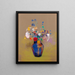 Fleurs sur fond gris - Odilon Redon — kehystetty taideteos seinällä