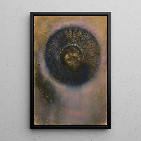 Pää aureolissa - Odilon Redon — kehystetty taideteos seinällä