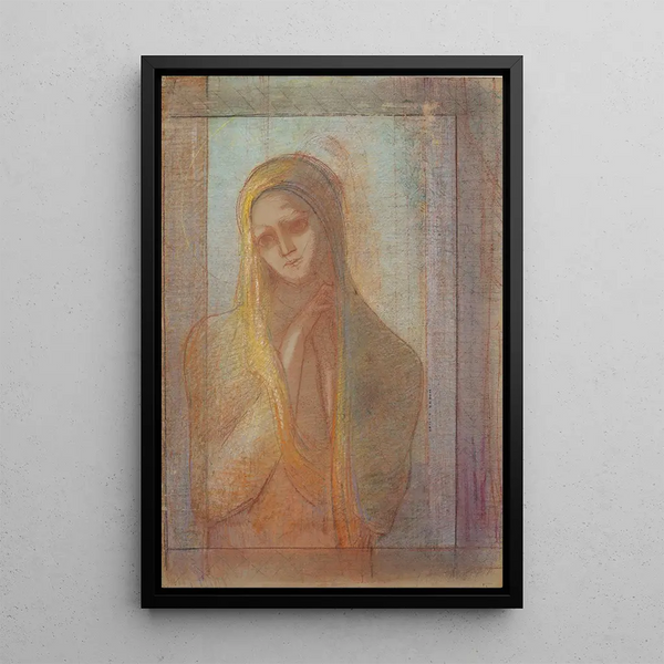 Kärsimys - Odilon Redon — kehystetty taideteos seinällä