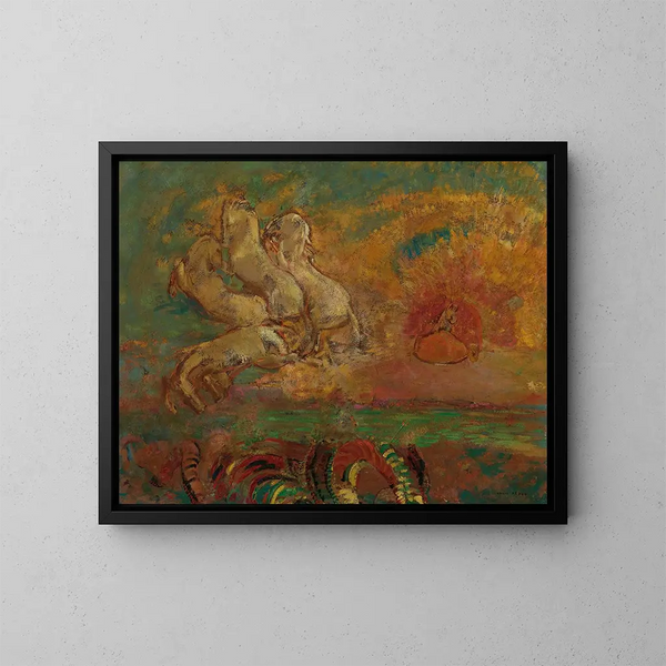 Le Char d'Apollon et le Dragon - Odilon Redon — kehystetty taideteos seinällä