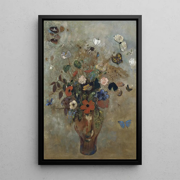 Nature morte avec fleurs - Odilon Redon — kehystetty taideteos seinällä