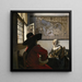 Upseeri ja naurava tyttö - Johannes Vermeer — kehystetty taideteos seinällä