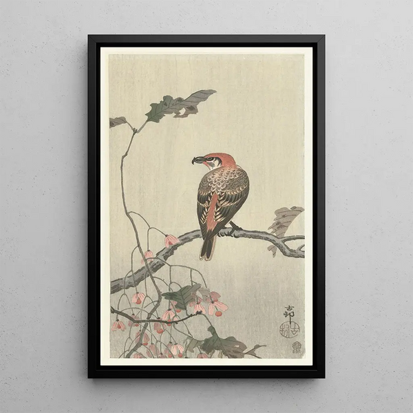 Ristilinnun oksalla | Ohara Koson — kehystetty taideteos seinällä