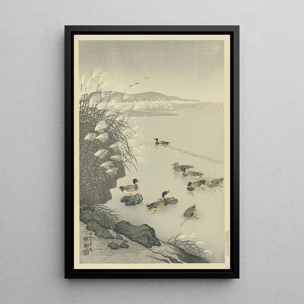 Sorsat vedessä | Ohara Koson — kehystetty taideteos seinällä
