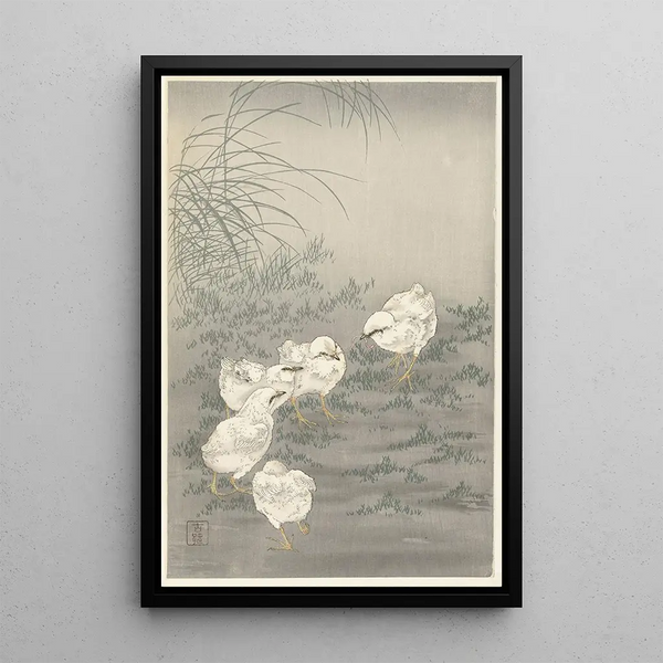 Viisi poikasia | Ohara Koson — kehystetty taideteos seinällä
