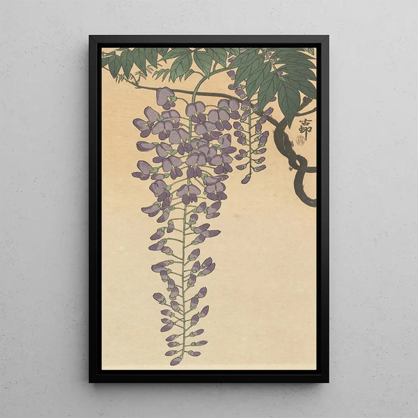 Wisterian kukassa - Ohara Koson — kehystetty taideteos seinällä