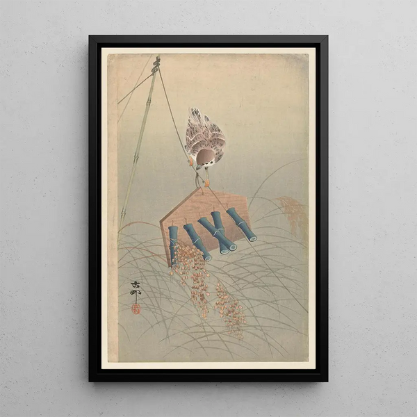 Varpunen - Ohara Koson — kehystetty taideteos seinällä