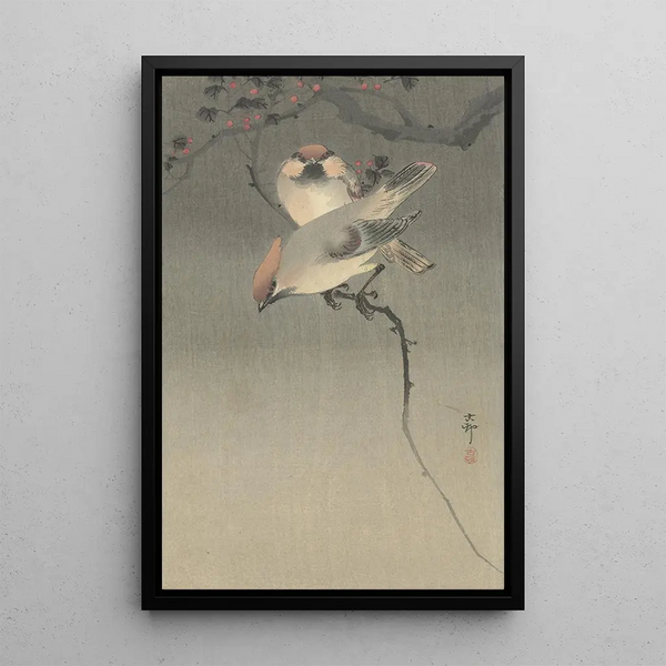 Kaksi jaseuria - Ohara Koson — kehystetty taideteos seinällä