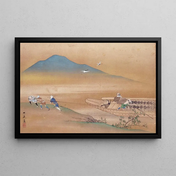 Oki Ichiga - Five Figures Pulling a Boat.webp