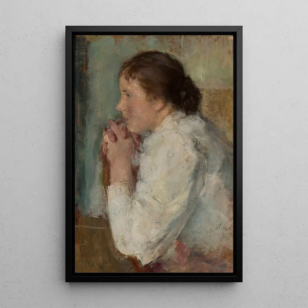 Olga Boznanska - Portrait of a lady in profile.webp