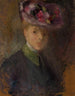 Portrait d'une femme au chapeau avec des fleurs - Olga Boznańska — näkymä teoksesta