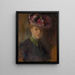 Portrait d'une femme au chapeau avec des fleurs - Olga Boznańska — kehystetty taideteos seinällä
