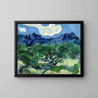 Oliviers avec les Alpilles en arrière-plan - Vincent Van Gogh | Reproduction Tableau Décoration murale affiche copie